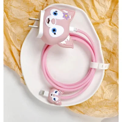 Pink Cat Charger Protector